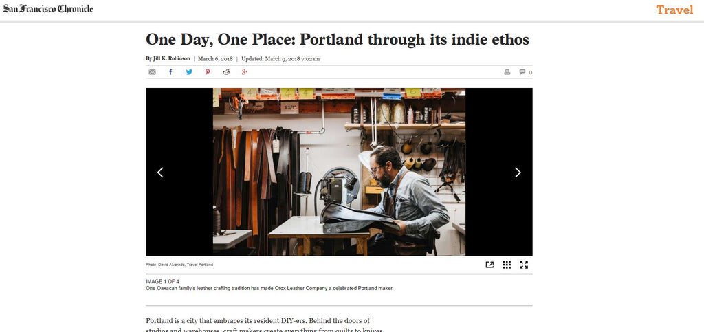 Orox is in the news! The SF Chronicle wrote about our DIY, craftsmanship contribution to the city of Portland.